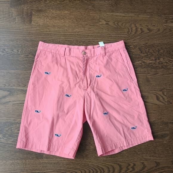 Vineyard Vines Pink Shorts with Whale Embroidery Sz .35 - Picture 1 of 7